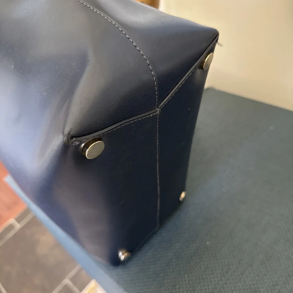 Michael Kors Mott Medium Tote Leather Admiral Blue Shoulder Bag